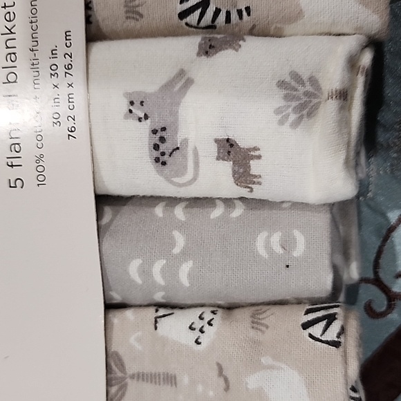 Flannel receiving blankets 5 pack - Picture 3 of 5